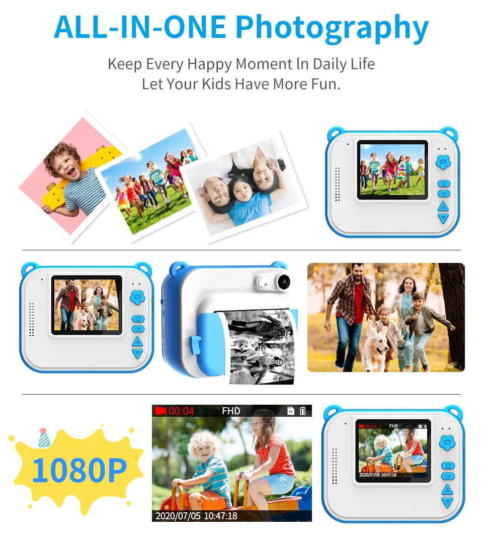 PIXELPLAY™ - KIDS DIGITAL CAMERA WITH PRINTER