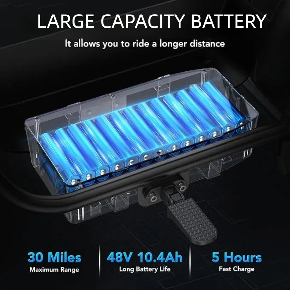 Peak 1200W Electric Scooter with Seat, 16 Inch Fat Tire