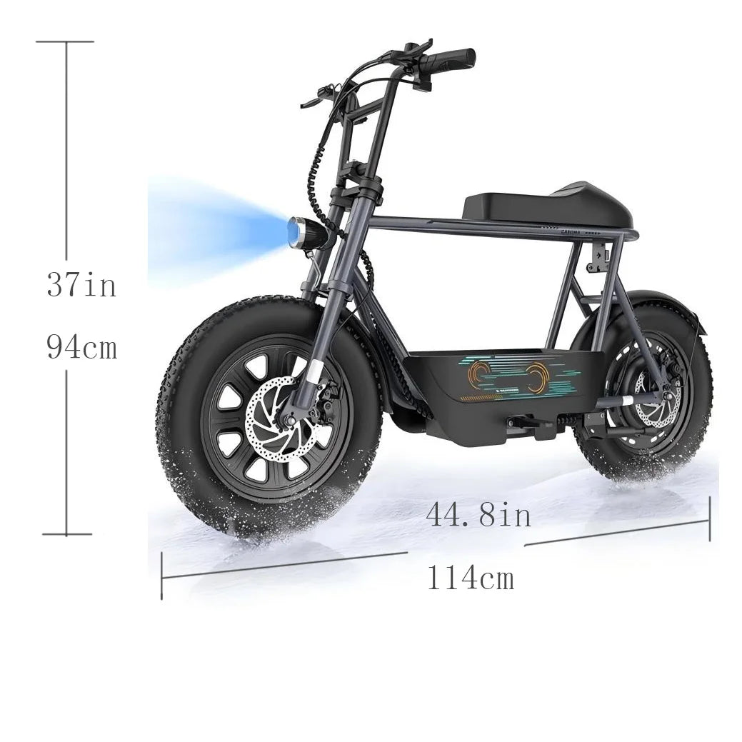 Peak 1200W Electric Scooter with Seat, 16 Inch Fat Tire