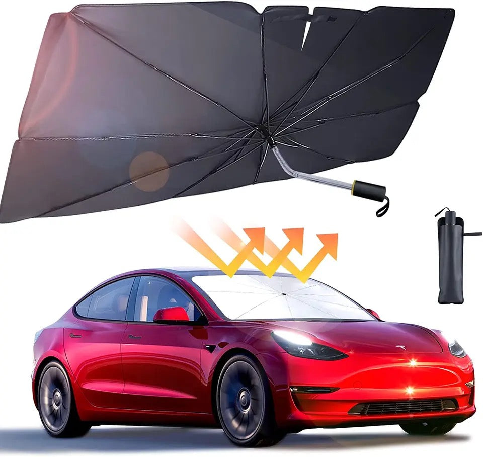 Lamicall Car Windshield Sunshade Umbrella - [ 5 Layers UV Block Coating ]  Foldable Car Windshield Sun Shade Cover