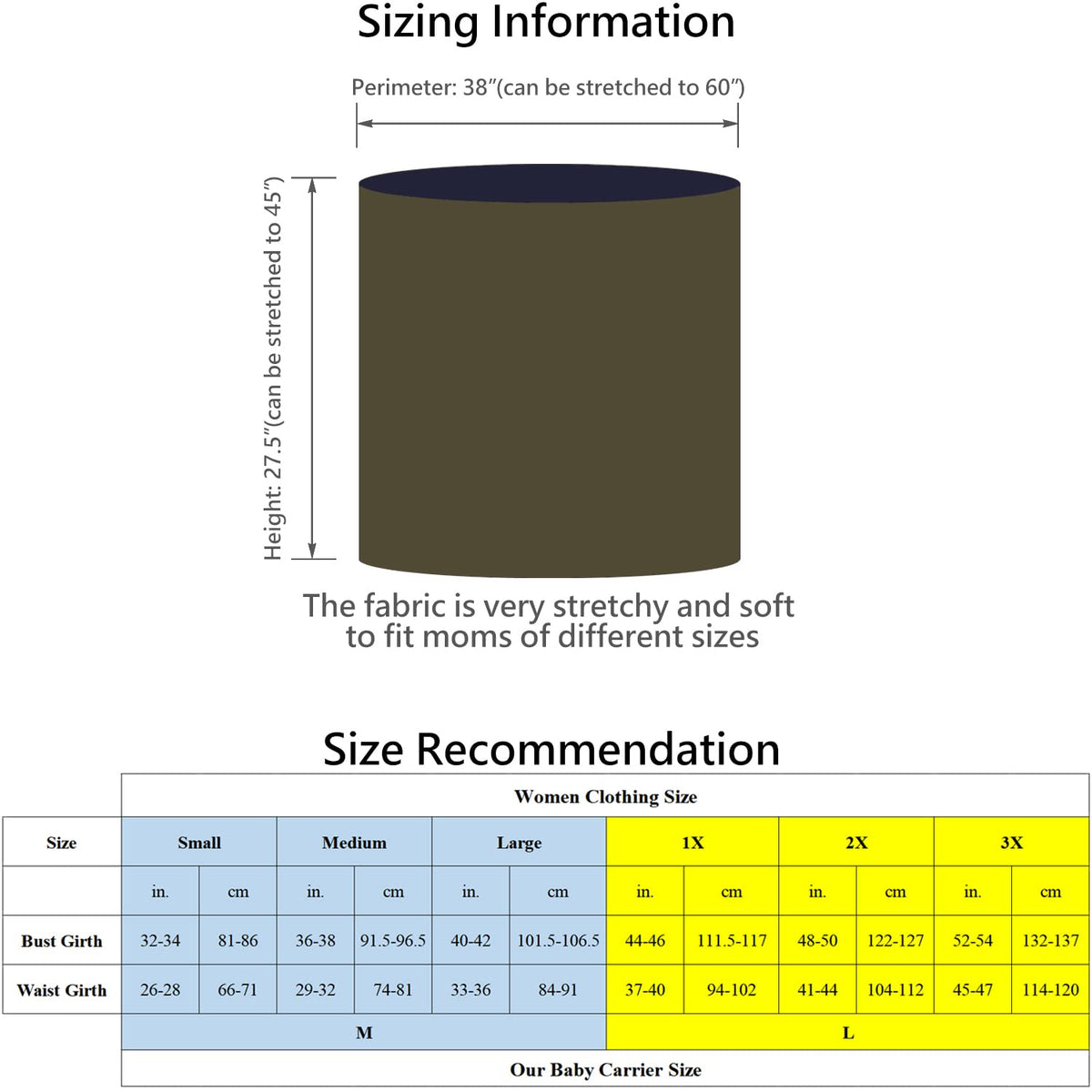 Kloovete Baby Wrap Carrier, Perfect Baby Carrier Wrap Sling for Newborn and Infant up to 35 lbs.