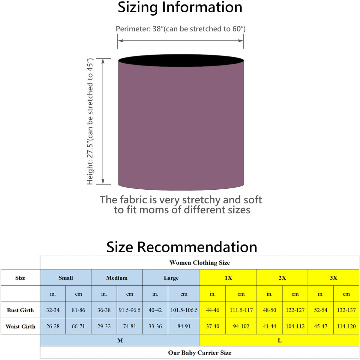 Kloovete Baby Wrap Carrier, Perfect Baby Carrier Wrap Sling for Newborn and Infant up to 35 lbs.