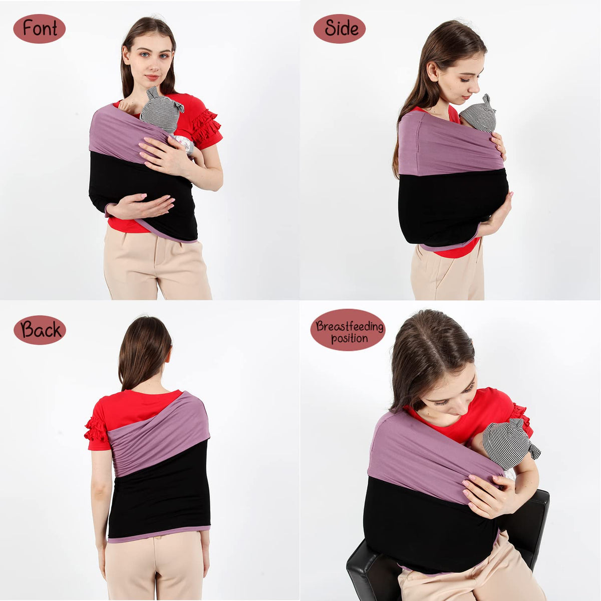 Kloovete Baby Wrap Carrier, Perfect Baby Carrier Wrap Sling for Newborn and Infant up to 35 lbs.