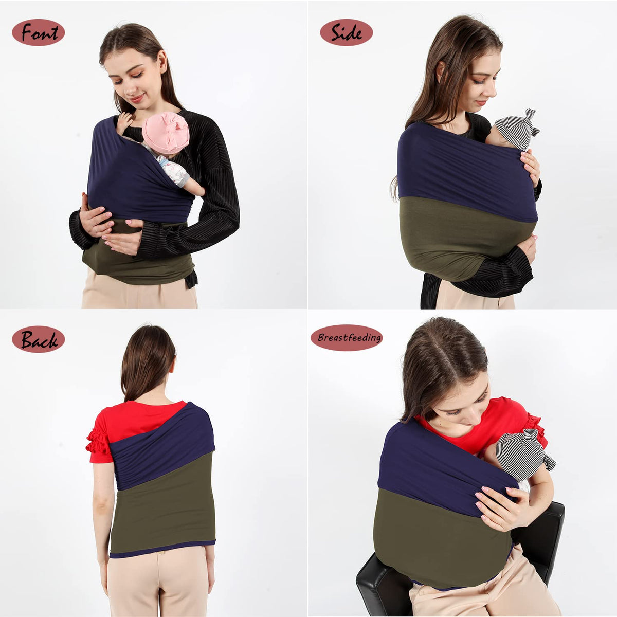 Kloovete Baby Wrap Carrier, Perfect Baby Carrier Wrap Sling for Newborn and Infant up to 35 lbs.