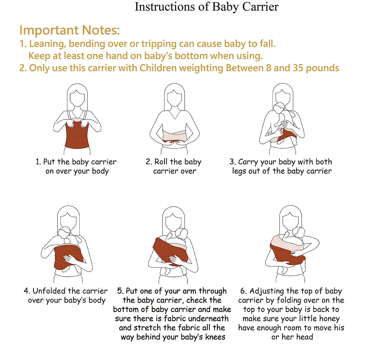 Kloovete Baby Wrap Carrier, Perfect Baby Carrier Wrap Sling for Newborn and Infant up to 35 lbs.