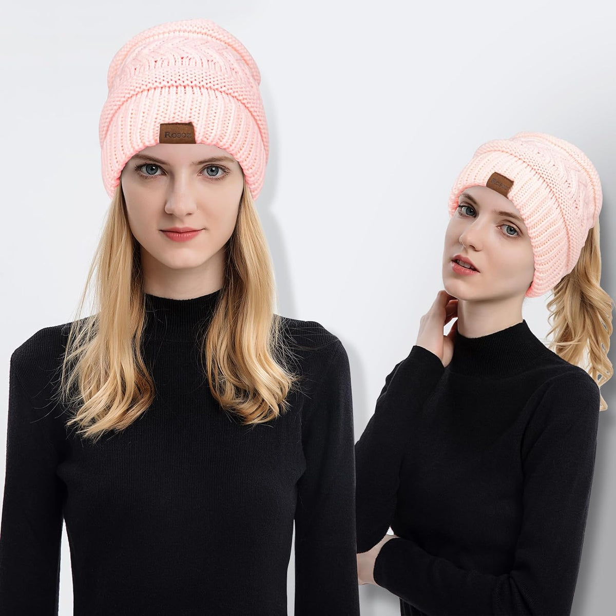 Ponytail Beanie for Women,Winter Warm Beanie