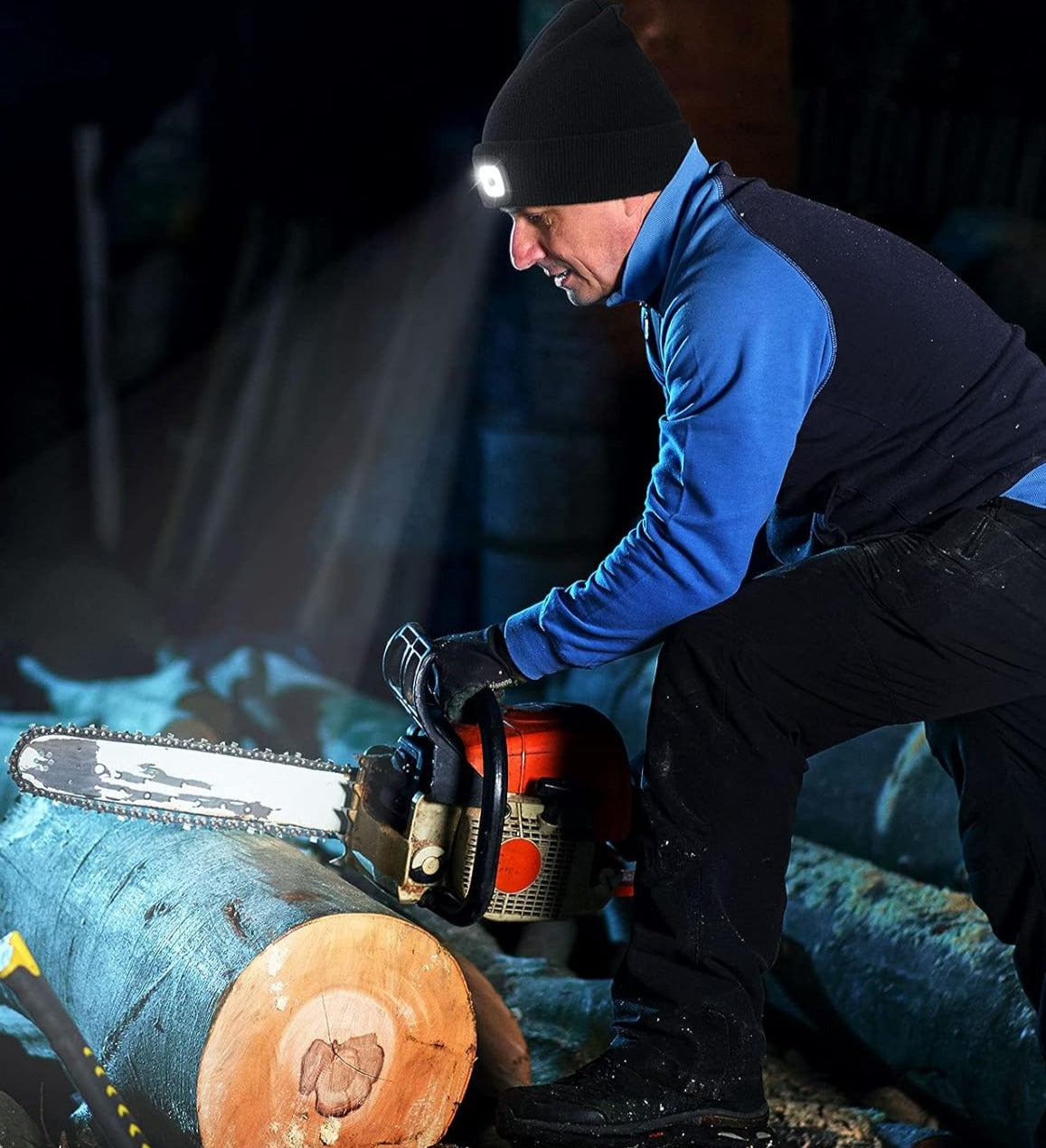 LED Beanie with Light,Unisex USB Rechargeable Hands Free