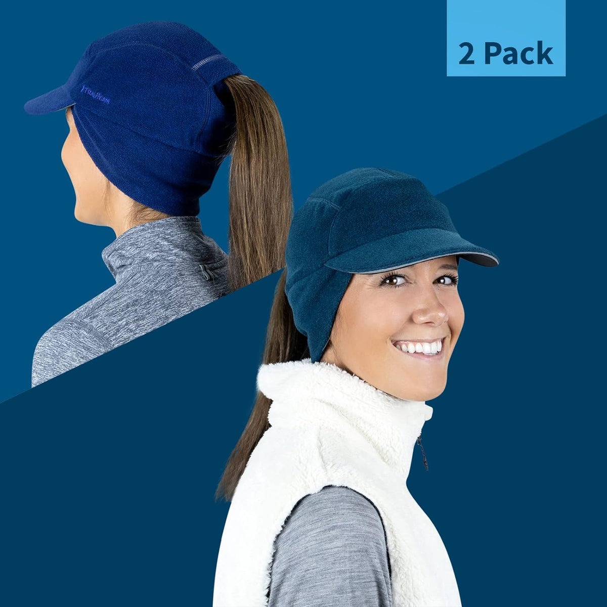 Fleece Ponytail Hat for Women- with Ponytail Hole for Workouts