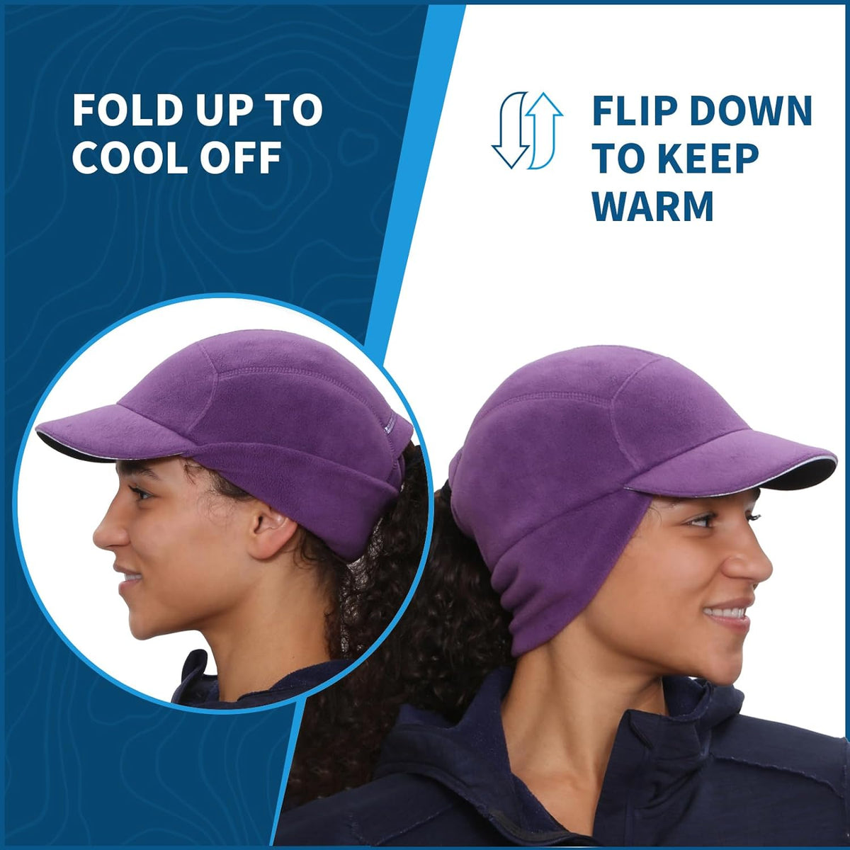 Fleece Ponytail Hat for Women- with Ponytail Hole for Workouts