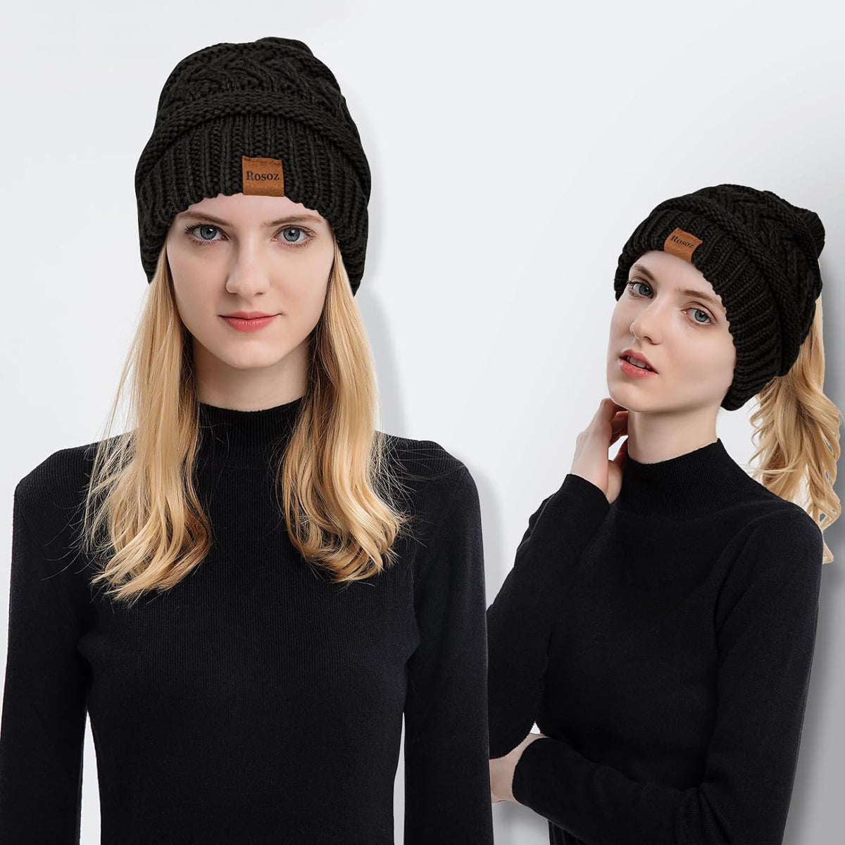 Ponytail Beanie for Women,Winter Warm Beanie