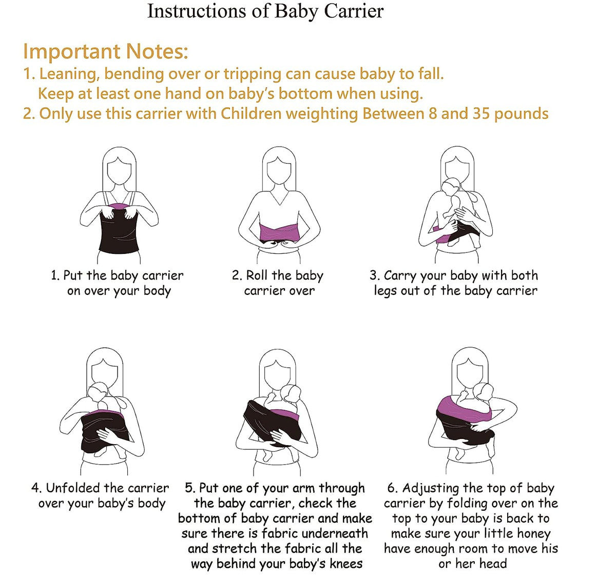 Kloovete Baby Wrap Carrier, Perfect Baby Carrier Wrap Sling for Newborn and Infant up to 35 lbs.