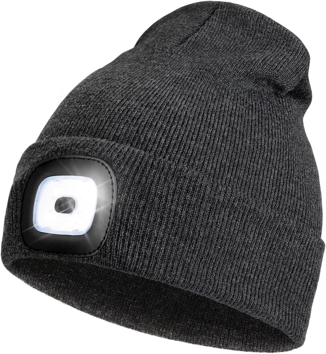 LED Beanie with Light,Unisex USB Rechargeable Hands Free