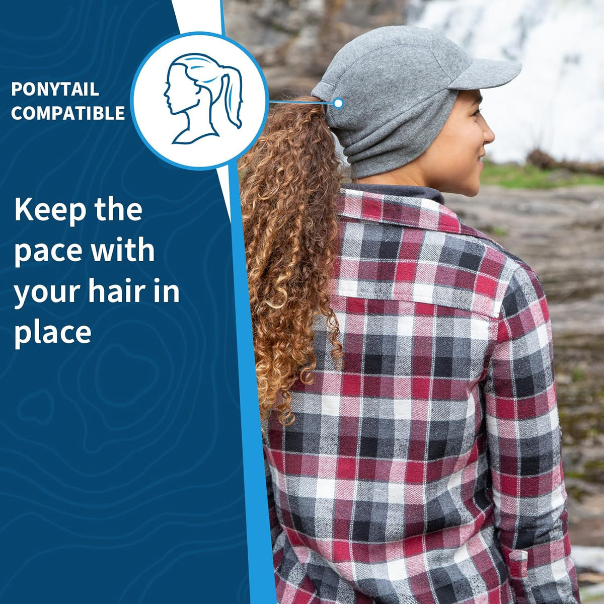 Fleece Ponytail Hat for Women- with Ponytail Hole for Workouts