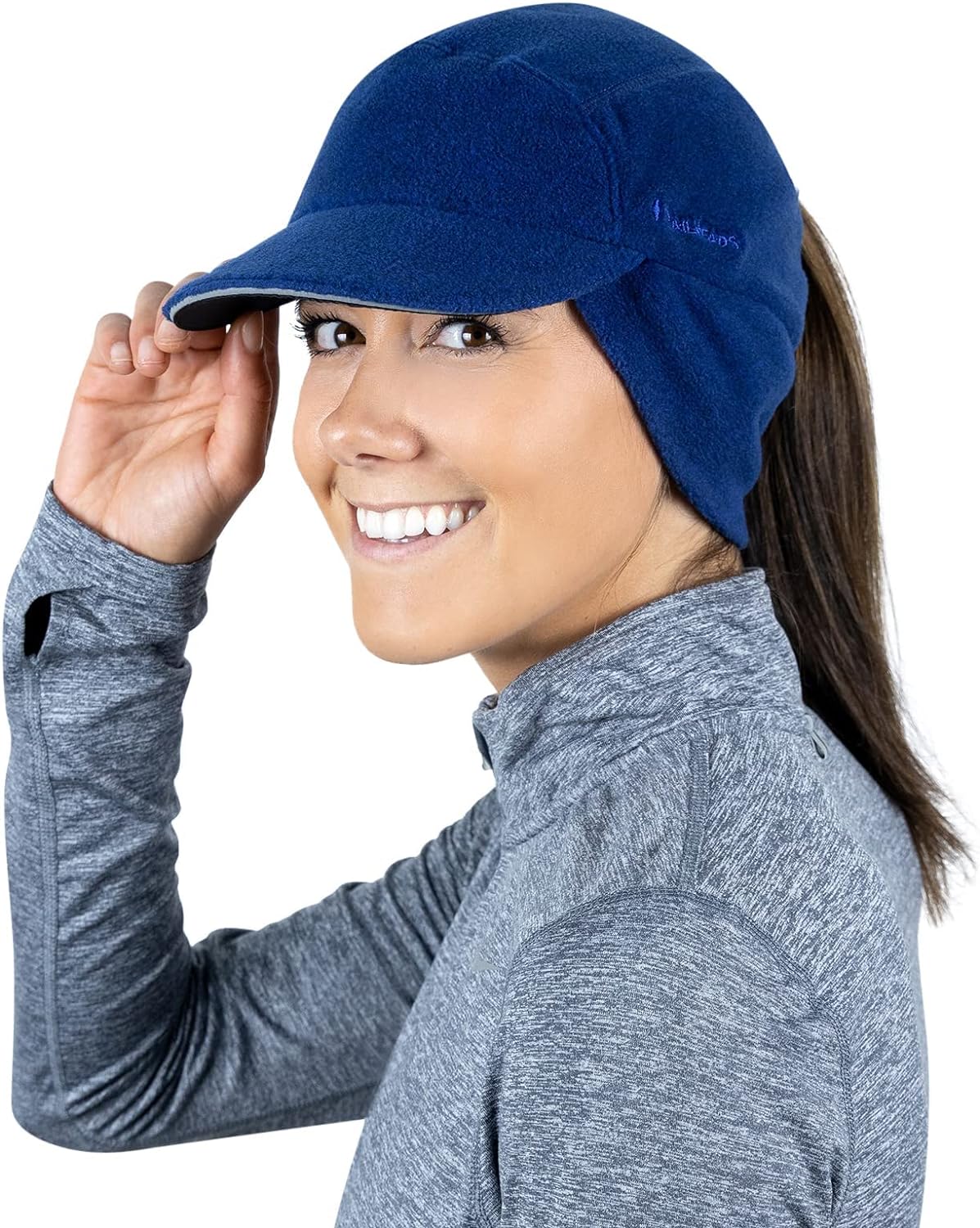 Fleece Ponytail Hat for Women- with Ponytail Hole for Workouts