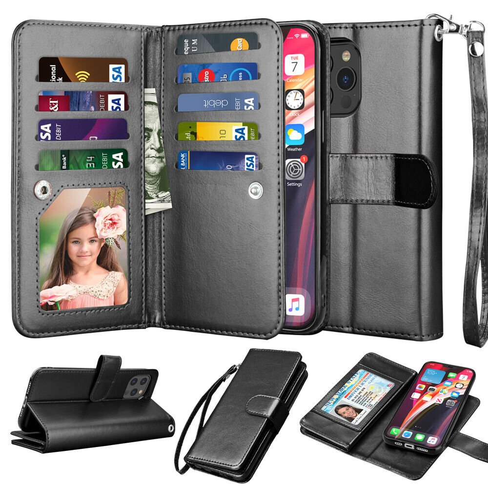 For iPhone 14 13 12 11 Pro Max XR SE 7 8 Magneti Leather Wallet Phone -  Match Merch LLC