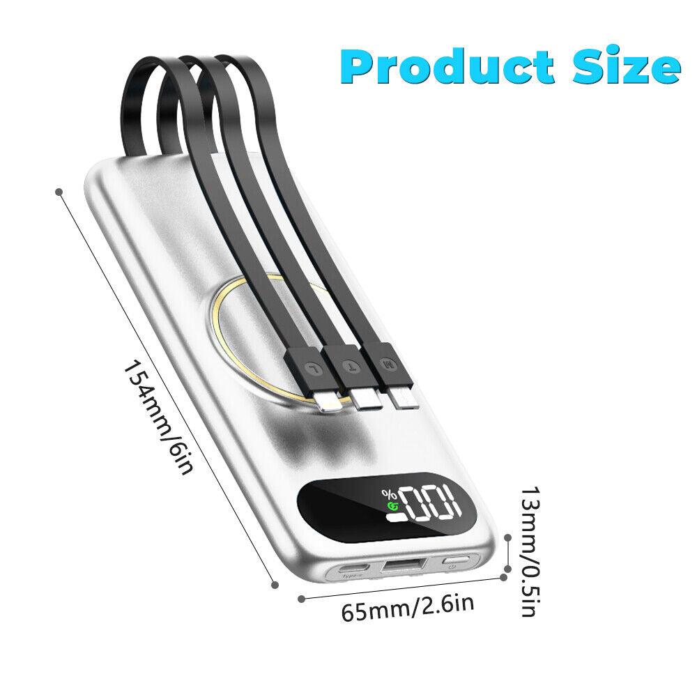 60000mAh 22.5W Power Bank PD QC USB-C 3A Fast Charger External Battery