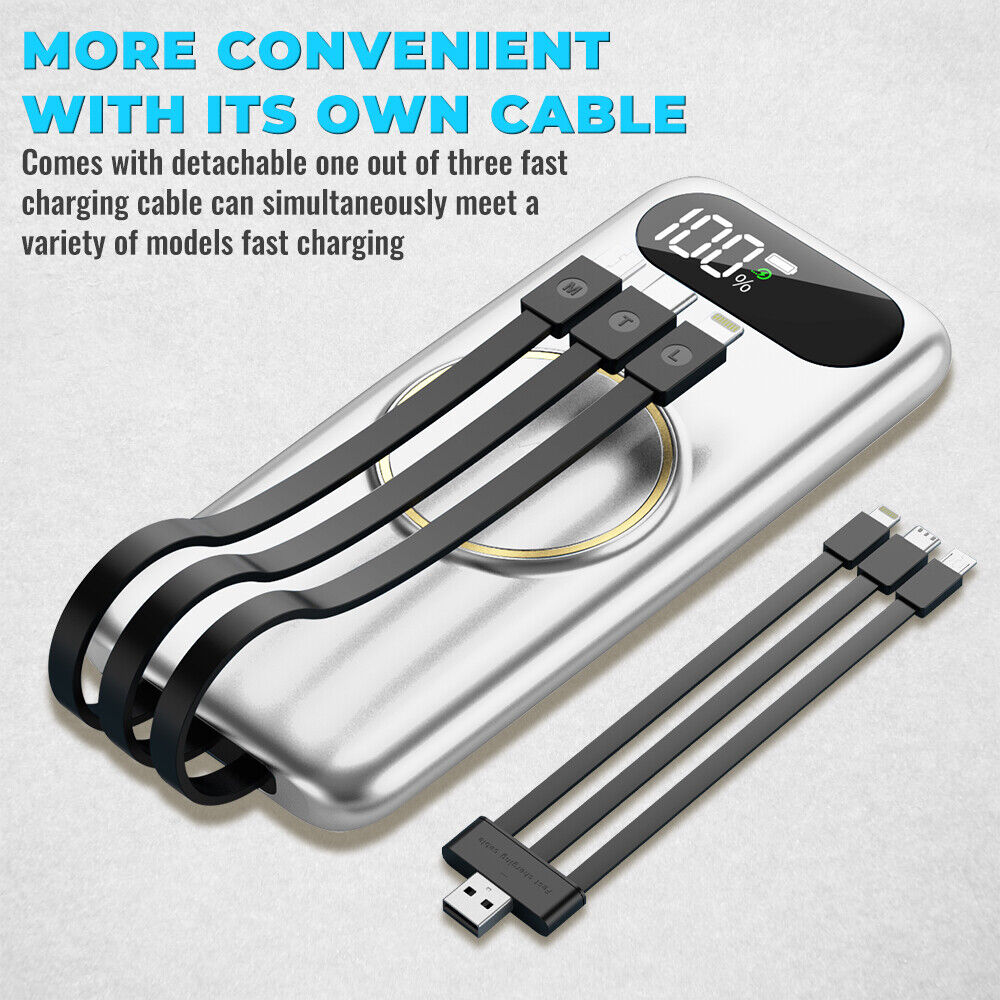 60000mAh 22.5W Power Bank PD QC USB-C 3A Fast Charger External Battery