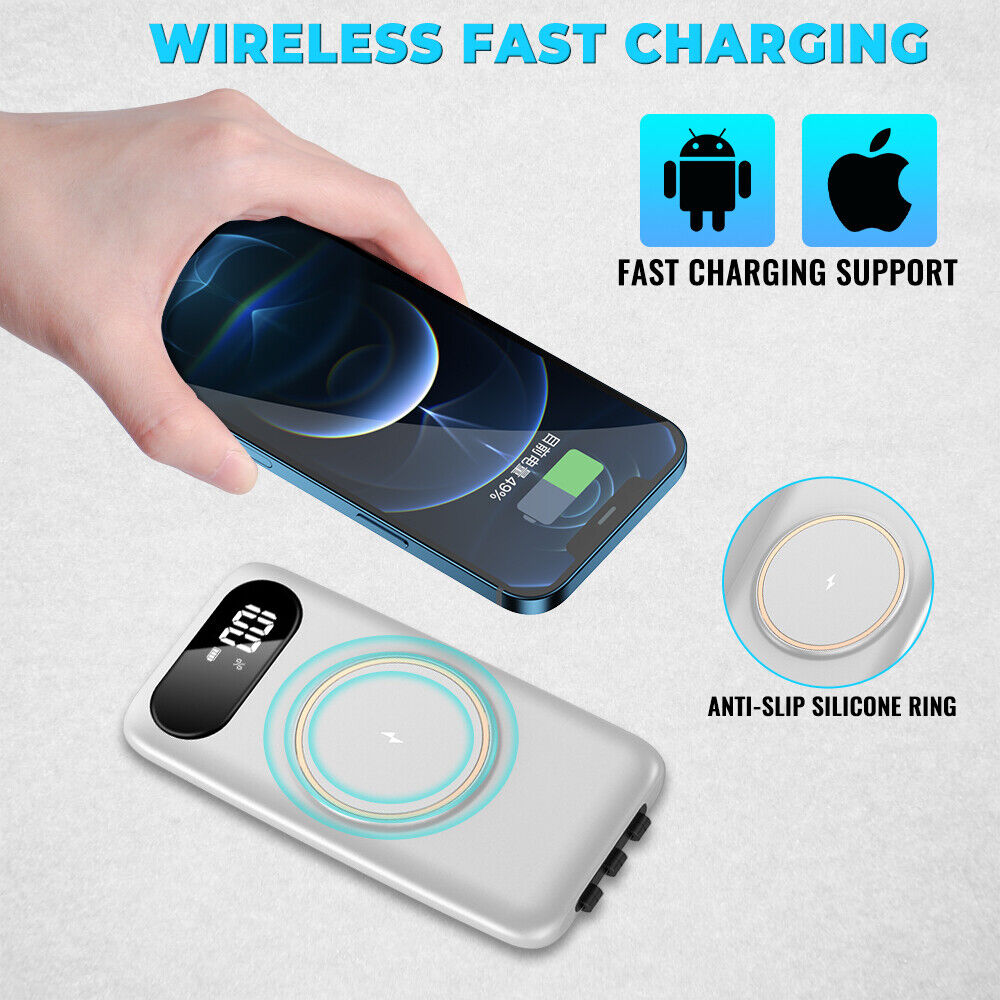 60000mAh 22.5W Power Bank PD QC USB-C 3A Fast Charger External Battery